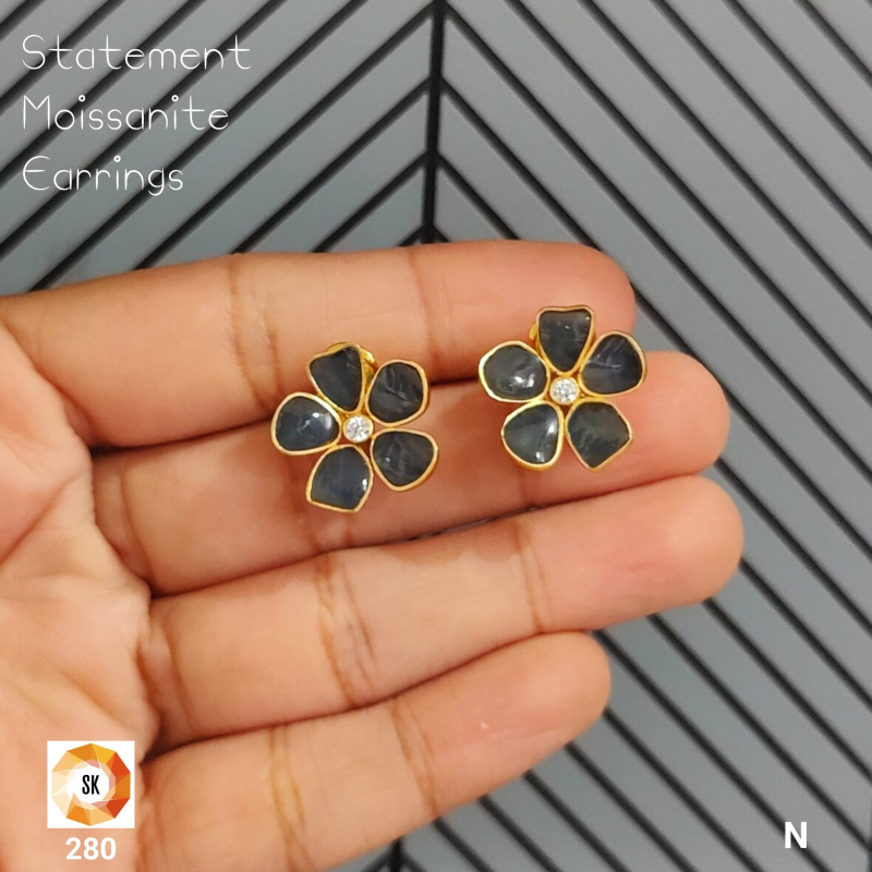 Bloom Moissanite Stud Earrings