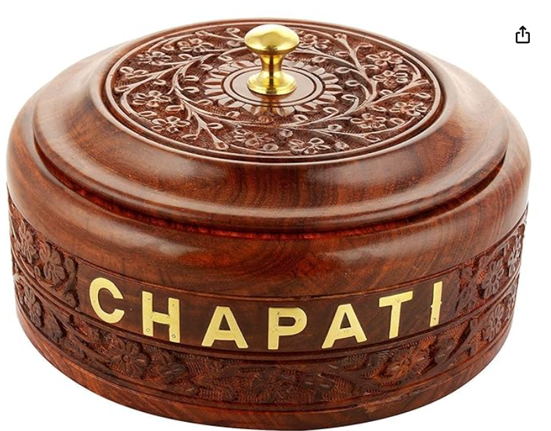 Handcrafted Sheesham Wooden Chapati Box