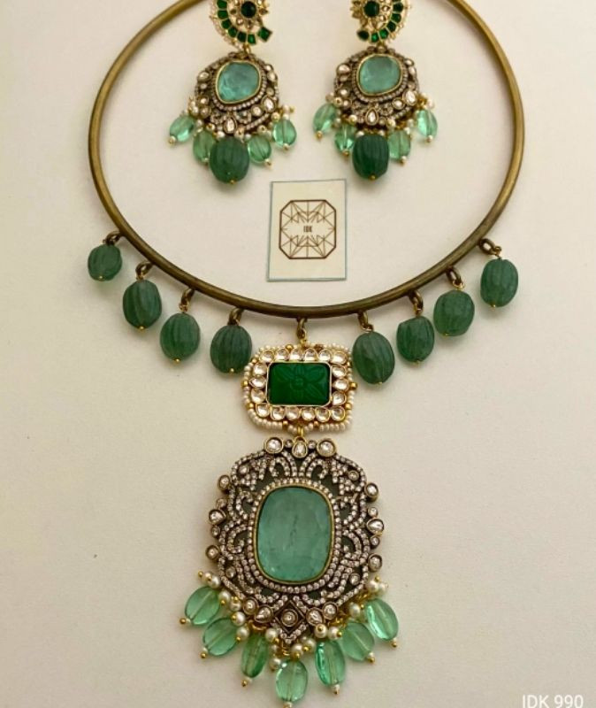 Rangriti Multicolour Kundan Beaded Necklace Set