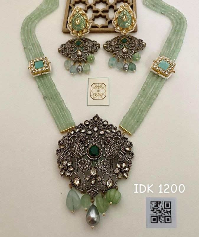 Aarya Mint Kundan Statement Necklace Set