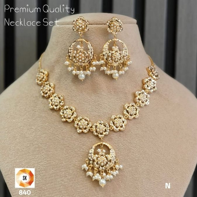 Nandini Pearl Floral Necklace Set