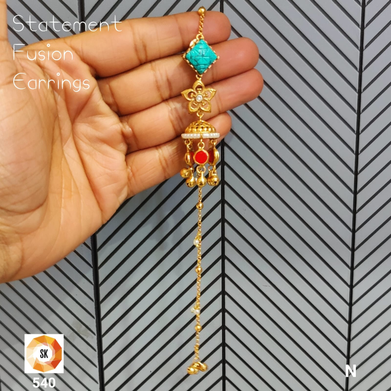 Ira Fusion Long Jhumka Earrings