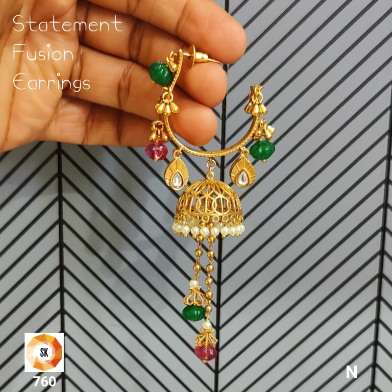 Rang Mahal Fusion Jhumka Earrings