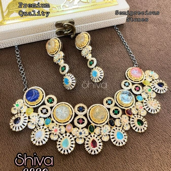 Shiva Royal Multistone Heritage Necklace Set