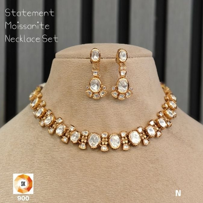 Elara Moissanite Statement Necklace Set