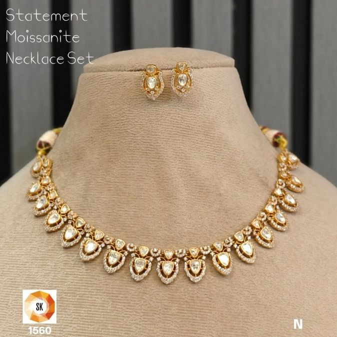 Teardrop Moissanite Statement Necklace Set