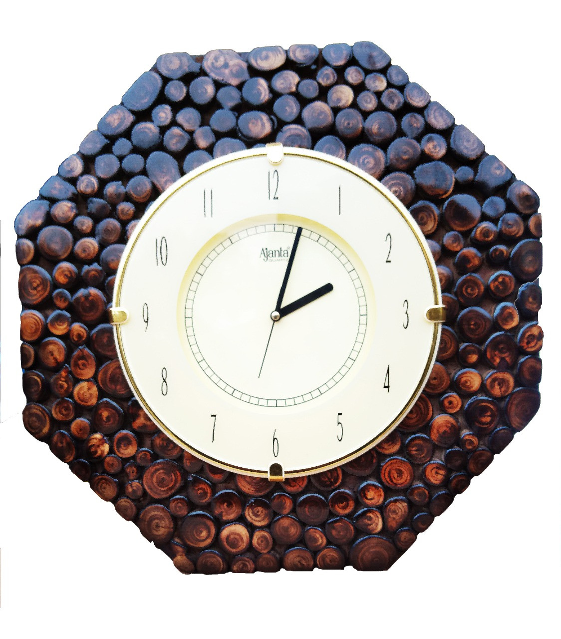 Handcrafted Wooden Log Slice Rustic Wall Clock