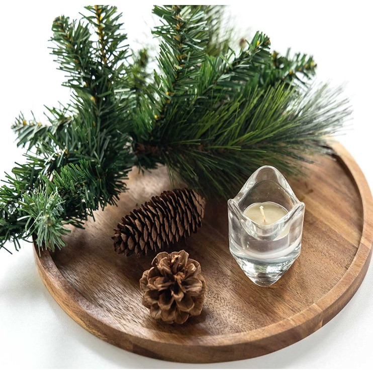 Handcrafted Solid Wood Round Serving Platter