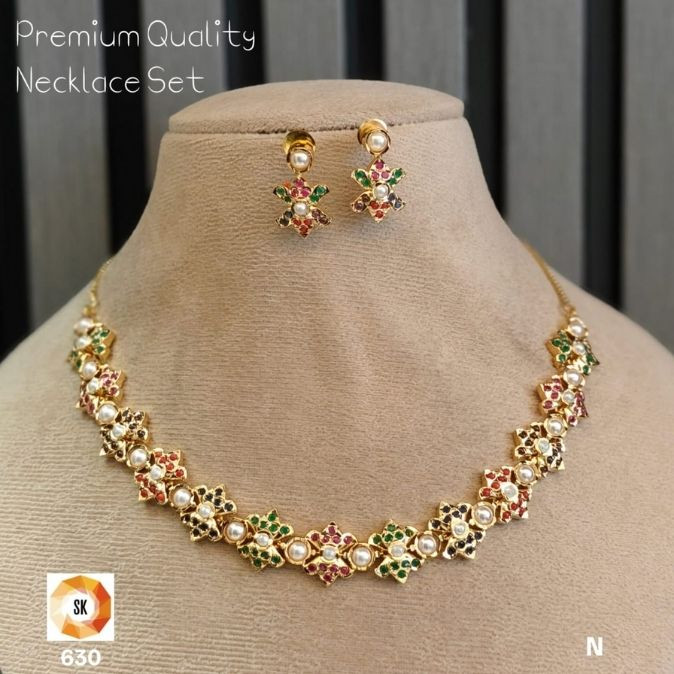 Navrang Pearl Blossom Necklace Set