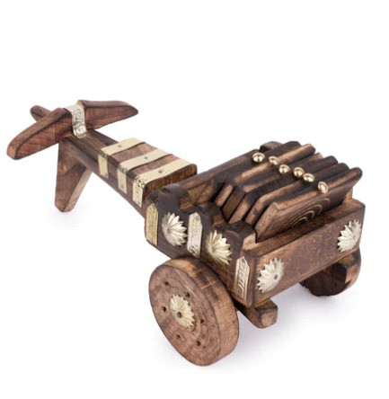 Handcrafted Wooden Vintage Cart Décor Showpiece